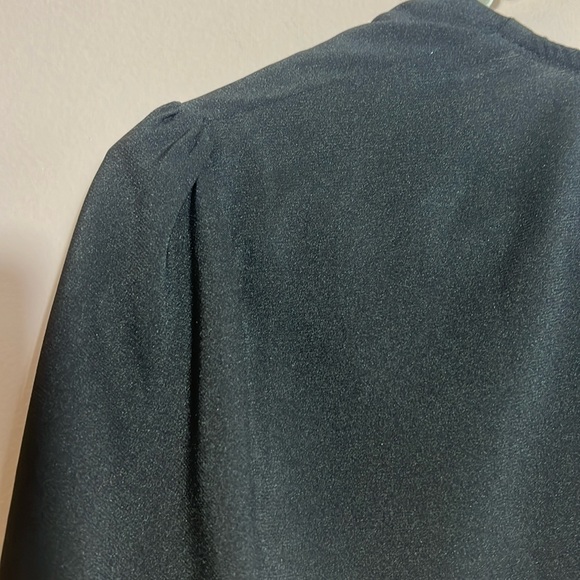 Express Zip Front Plaid Polyester Blouse - Picture 4 of 6